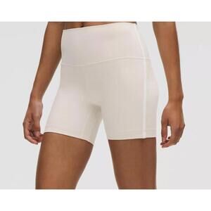 NWT Lululemon Align High-Rise Side-Stripe Short 6" Light Ivory/White Size 10